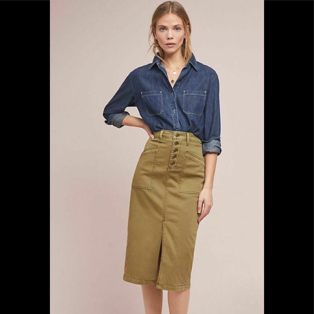 Anthropologie Pilcro Denim Pencil Skirt Size 4